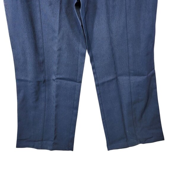 Allegra K Womens Navy Blue Wide-Leg Button-Detail Trousers Plus Size 1X - Picture 5 of 10